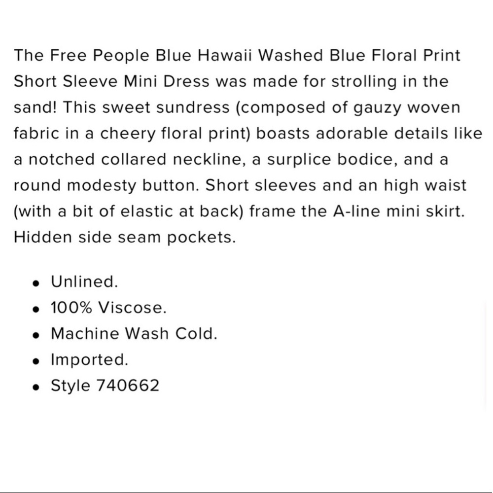 Free People | The “Blue Hawaii" Mini Dress - Picture 11 of 11